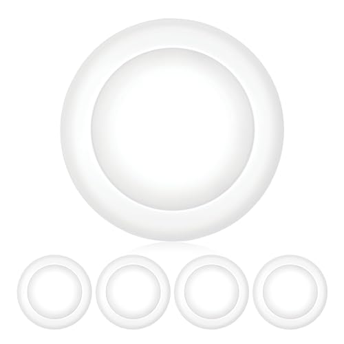 PARMIDA (4 Pack) 5/6 Inch Dimmable LED Disk Light Surface Flush Mount 15W, UL Listed, Recessed...