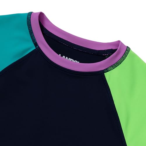 Image of Lands' End Girls Graphic Mock Neck UPF 50 Sun Protection Rash Guard
