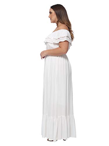 ANNA-KACI-Womens-Plus-Size-Boho-Ruffle-Off-Shoulder-Stretchy-Maxi-Long-Dress