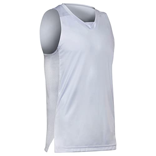 Prime Basketball Jersey, Men's 3X-Large, White with White Trim