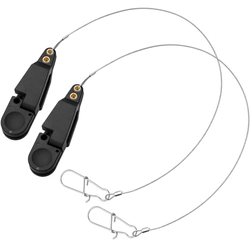 JolliLudo 2 Set Offshore Stacker Line Release Clip for Deep Water Trolling Durable Black Iron Wire Downrigger Clip for Saltwater Boat Fishing & Offshore Adventures (Single-Headed)