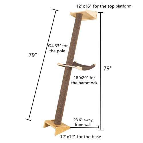 Árbol rascador para gatos moderno 78.7 pulgadas alto miniatura 6