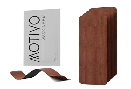 Motivo Scar Tape - 6.5x2” I 4 Strips | Water and Sweat Resistant Scar Tape, Latex-Free, Sticks for 3-5 Days | Scar Tape for Surgical Scars, C Sections, Burns, Gender Affirming Surgery - Cocoa