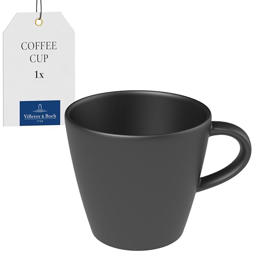 Villeroy & Boch - Manufacture Rock Coffee Cup, Slate-Look Premium Porcelain Cup, 150 ml, matt Black