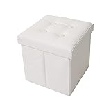 Comoda seduta imbottita: non solo è un utile come cubo contenitore per riordinare, ma funge anche da poggiapiedi e da sgabello imbottito; l’imbottitura in spugna lo rende comodo e morbido; ottimo come puff poggia piedi davanti al divano in salotto o camera da letto