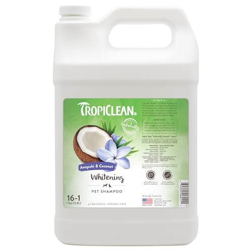 TropiClean Whitening Dog Shampoo, Professional Dog...