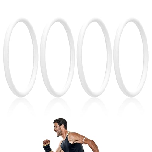 Lyreh 4pcs Patellar Tendon Support Strap, Silicone Patella Band (White)