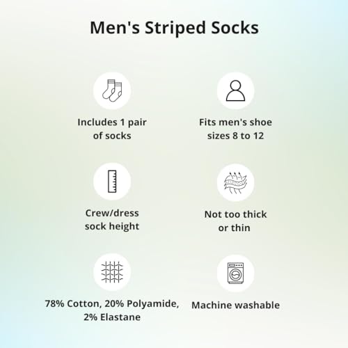 tiemart Men's Socks, Fits Men's Shoe Sizes 8-12