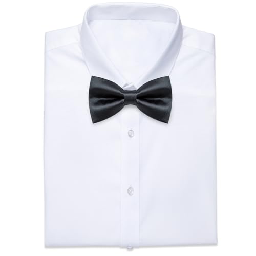 Image of YourTies Bow Ties for Men Pretied Bowties Solid Color Satin Bow Tie Formal Business Tuxedo Wedding Party Prom