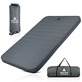 Hikenture Extra Thick Double Self Inflating Sleeping Pad, 9.5 R Camping Mattress 2 Person,...