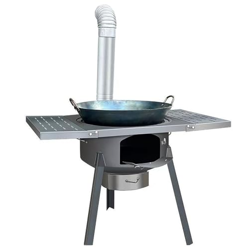 Estufa de leña portátil para camping, estufa de leña con panel plegable, estufa de tienda de campaña al aire libre para cocinar barbacoa, picnic y calefacción