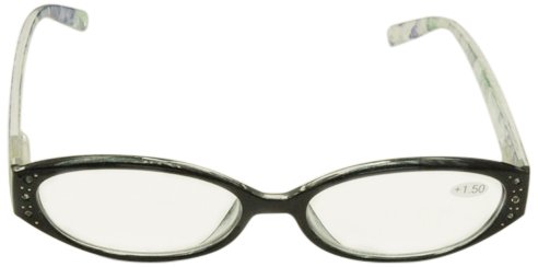 ハックベリー ちょっとおしゃれな老眼鏡 プラスティックフレーム 花柄 P126S1