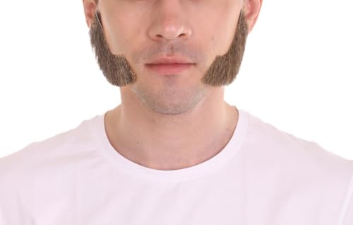 BC GOODS BY Mens Authentic-Looking Mutton Chops Sideburns -Brown