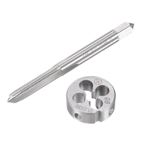 MACHSWON M6x0.75mm Metric Tap and Die Set,Machine Thread Screw Tap with Round Threading Die,Tap & Die Kit for Nut Screw Bolt Thread Repair