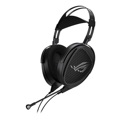 ROG Kithara, Cuffie da Gioco Cablate, Driver Magnetico HiFIMAN da 100 mm, Microfono MEMS, Due Ingressi da 3,5 mm, Compatibile con PC, Switch, PS5 e Dispositivi Mobili, Nero