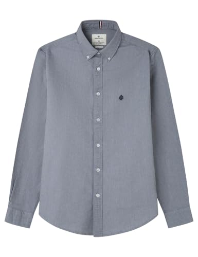 Springfield Oxford Original con Bordado De Árbol. 100% Algodón Bci, Azul, L