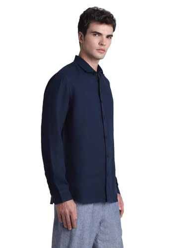 Image of Jack & Jones Men's Linen Solid Slim Fit Shirt