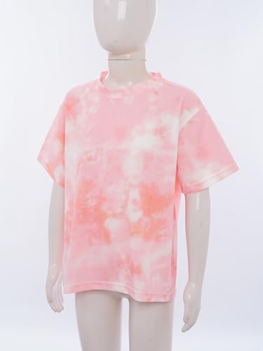 JEYPINMI Toddler Girls Tie Dye Fashion Tees Short Sleeve Casual Tunic Tops Loose Fit Cotton T-Shirt4