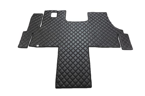 KRAM-TRUCK Tapis de Sol matelassés Compatible avec Fiat Ducato, Peugeot Boxer, Citroën Jumper à partir de 2007, Graphite, Cuir synthétique éponge 1 cm, Certificat...