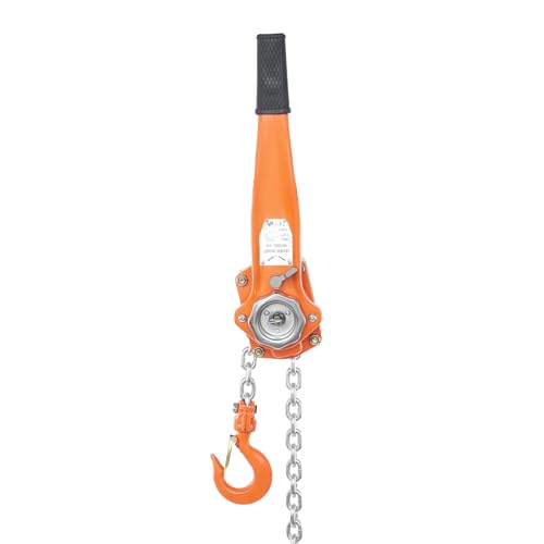 Manual Lever Chain Hoist Mini Puller 3300Lbs Capacity 10ft Lift Small Come Along Alloy Steel Chain with Hook for Garages Warehouse Automotive Machinery