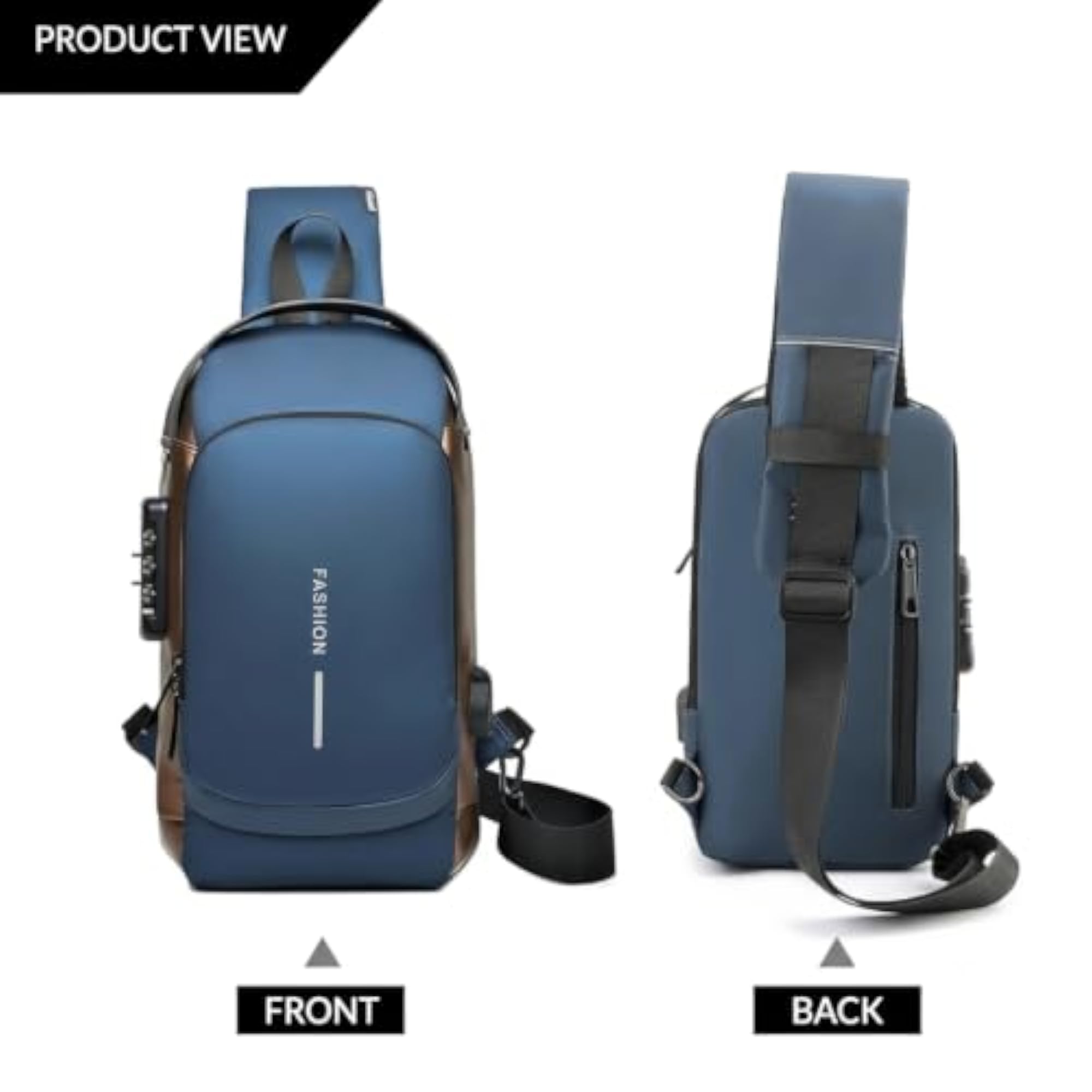 Anti-Theft Sling Chest Bag with Combination Lock
