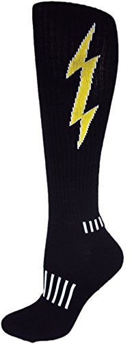 3-Pack Youth Black with Yellow and White Insane Bolt Soccer Socks3