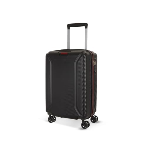 Image of American Tourister Robotech Sport|Small Size Cabin Trolley Bag (55 cm)|360 8 Wheel Spinner Travel Luggage|Hard Case Polycarbonate Suitcase|Recessed TSA Lock|Black