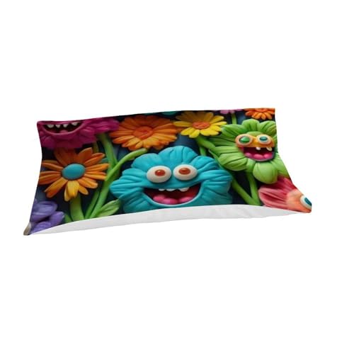 Housse de couette single fleurs colorées fermeture éclair lit enfant