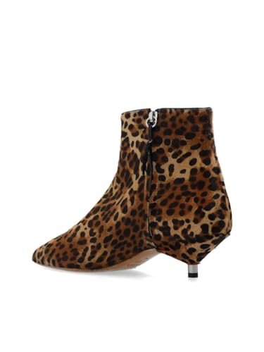 Image of LOCERICH Womens Ankle Boots Suede Kitten Heel Low Heel Short Boots for Women Dressy Pointed Toe Leopard Boots