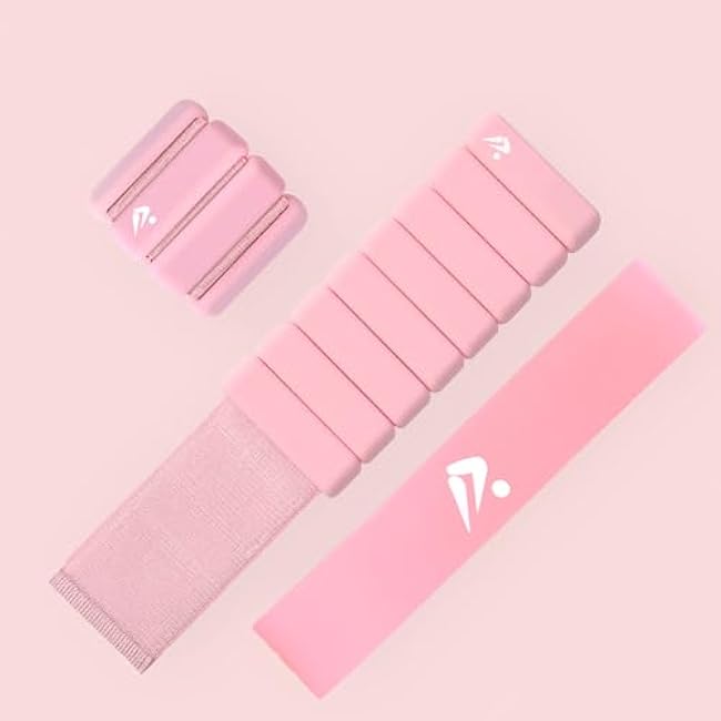 FORFIT | Wrist Weights | Ankle Weights for Women and Men - 2LB Pair (1LB Each) with Resistance Bands | Weights Dumbbells set for Yoga, Pilates, Physical Therapy, Walking | Adjustable Dumbbells Sets for Gym & Home