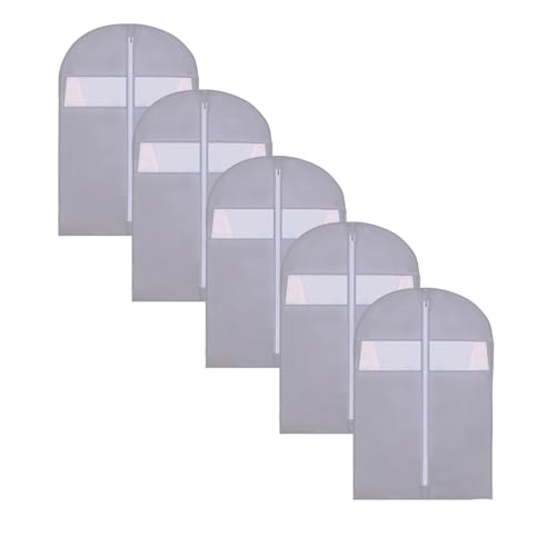 Hanging Garment Bag, Travel Suit Bag for Closet Storage Hanging Clothes Storage Suit Cover for Shirts, Coats, Dresses, 5 Packs(60x110cm/24x43in)