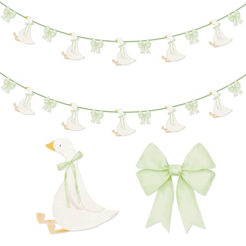 Image of TaoBary 2 Set Silly Goose Baby Shower Decorations Bow Silly Goose Birthday Banner Garland for Animal Farm Party Decorations