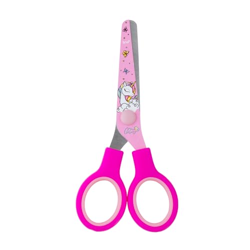 BRW Tesoura Escolar Aco 13cm Magic Unicornio Rosa