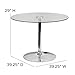Flash Furniture Hills 39.25'' Round Glass Dining Table with 29''H Chrome Base, Decorative Narrow Round Tempered Glass Cocktail Table, Clear/Silver