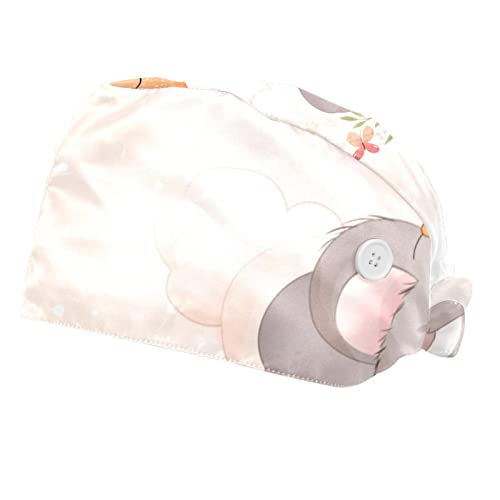Chapeaux de travail Koala Fleuri anti-transpiration casquette réglable cheveux longs
