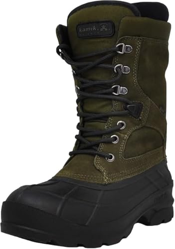 Kamik Men's Nation Plus Snow Boot, Olive, 8.5 W US