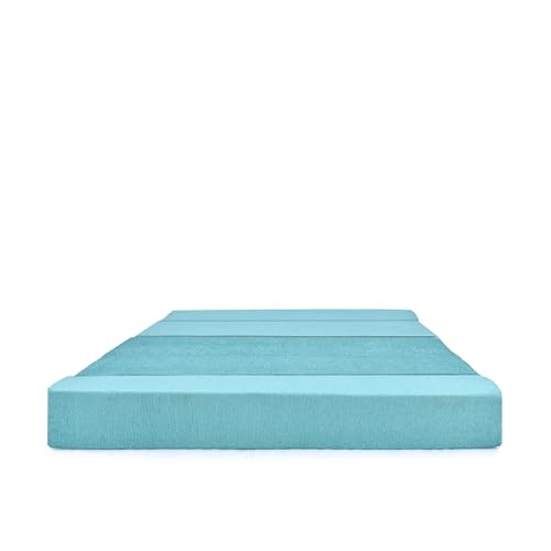 Image of Three Seater Sofa Cum Bed 5x6 Ft with Soft Foam Cushioning, Comfortable Foldable Sofa Bed for Living Room, Bedroom, Guest Room & Office(Sky Blue)