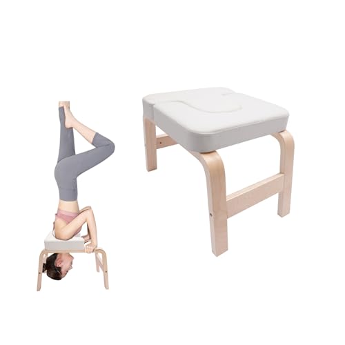QYEZSOTL Donened - Banco de Yoga para la Cabeza, para relajación y Fuerza, Alivia la Fatiga, Entrenamiento de Equilibrio, Carga 440,92 Libras, Blanco