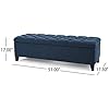 Christopher Knight Home Ottilie Fabric Storage Ottoman, Dark Blue, 17.75D x 51.5W x 15.75H