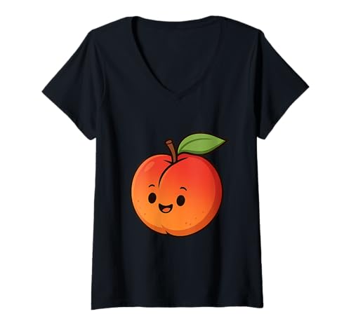 Mujer Realmente Amo Las nectarinas - Nectarina melocotón Fruta Camiseta Cuello V