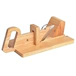 CÉCOA • Trancheuse à Saucisson • Bois de Hêtre Naturel et Lame Inoxydable • Découpe Précise et Fine • Sécurité Optimale • Pratique et Durable • 28 x 16 x 12 cm