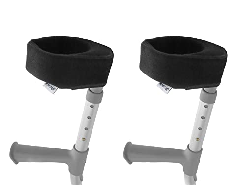 KMINA Geschlossene Manschette Krücken Polster (2 Stück) für Unterarmgehstützen, Orthopädisches Neopren Griffpolster für Gehhilfen, Pad gegen Scheuerstellen Patentiert