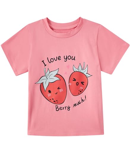 Image of Toddler Girls Clothes T-Shirt Short Sleeve Graphic Tee Cartoon Dinosaur 2-6T Girl Shirt Summer