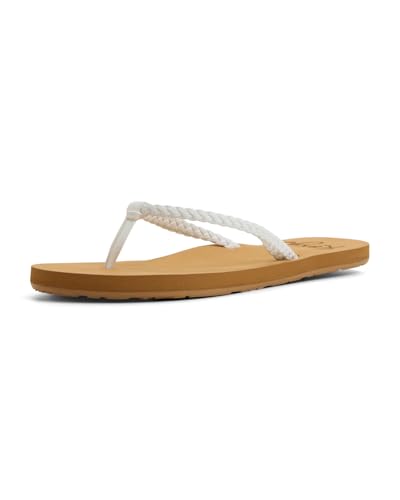 Roxy Women's Costas Flip Flop, White/Tan, 7