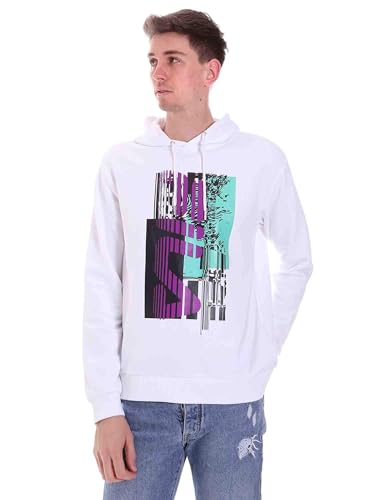 Fila sweat-shirt homme blanc pour un look streetwear urbain au quotidien