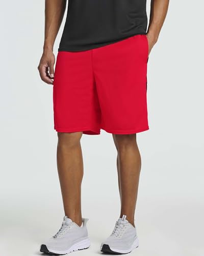 Real Essentials 5 Pack: Men’s 9" Mesh Shorts – Athletic Gym, Workout, Basketball, Running, Casual Lounge Activewear Pockets