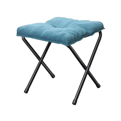 JMORCO Reposapies Salon Reposapiés Plegable tapizado for sofá, pequeño y(Blue)