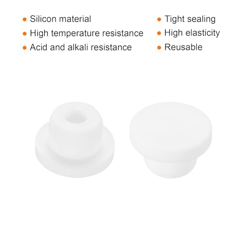 Image of MECCANIXITY 18pcs T-Shaped Silicone Plugs 16mm 5 /8 Inch Dia Snap in Plug Hole Seal Cover Round Rubber Stopper for Kitchen Rubber Bulkheads Waterproof Sealing Plugs White