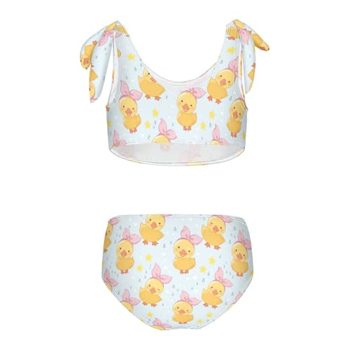 Wusikd Cute Little Duck Girls Swimsuits Two Piece Pink Headband Swimwear Bikini Set for for Girls Size 3T2