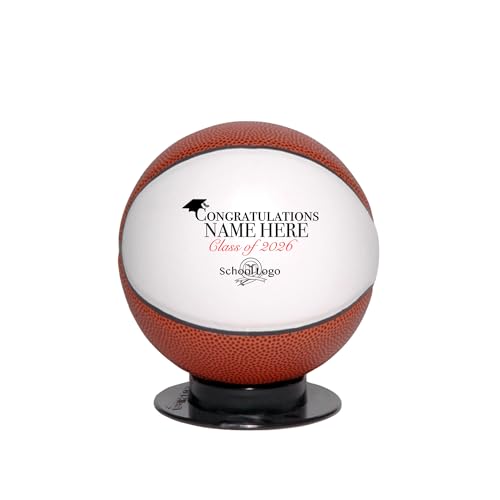 Ballstars Custom Basketball Graduation Gift Personalized with Name & School Logo for Him, Her...